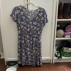 Wallflower Blue Floral Mini Dress 14-18’ VINTAGE